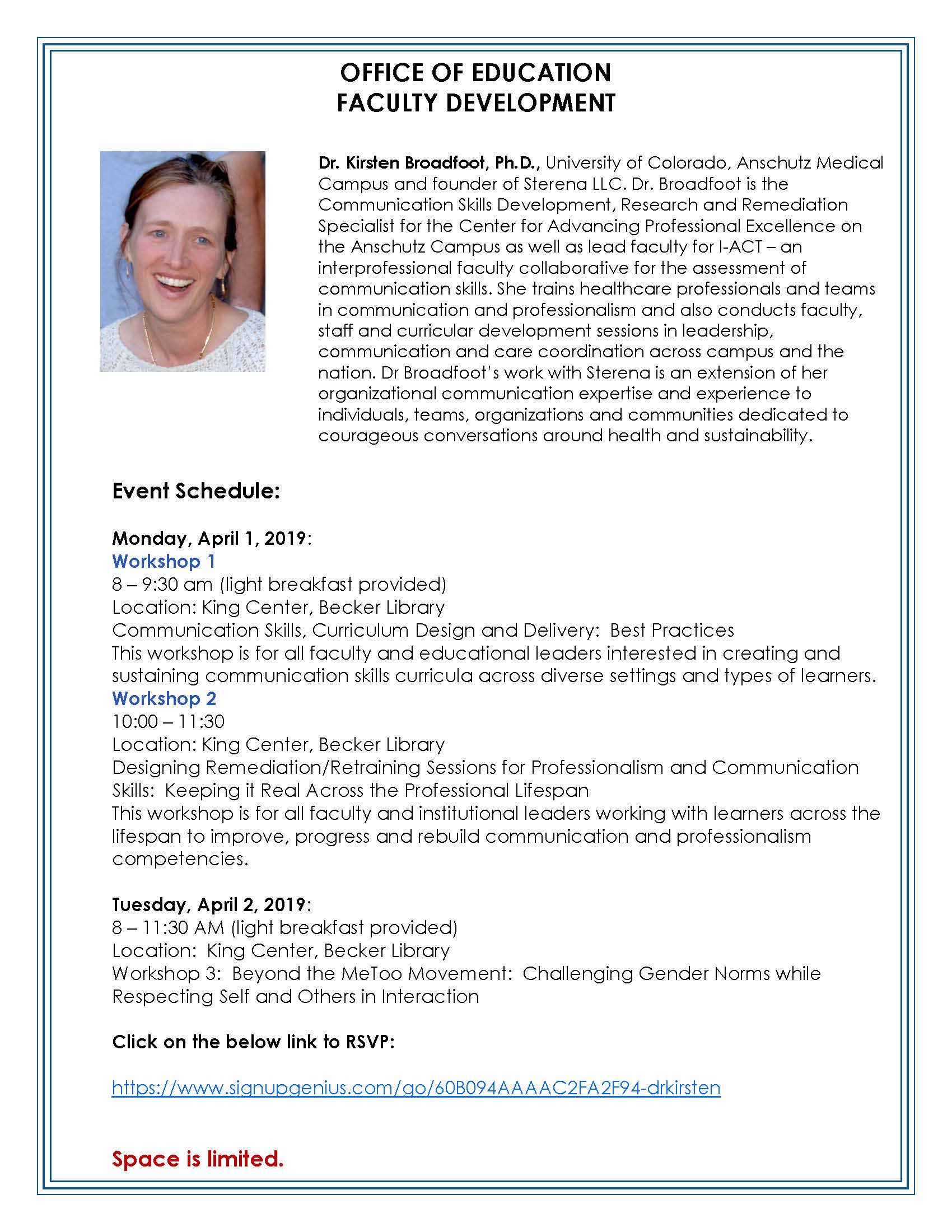 Office of Education hosts Dr. Kirsten Broadfoot – RSVP to attend ...